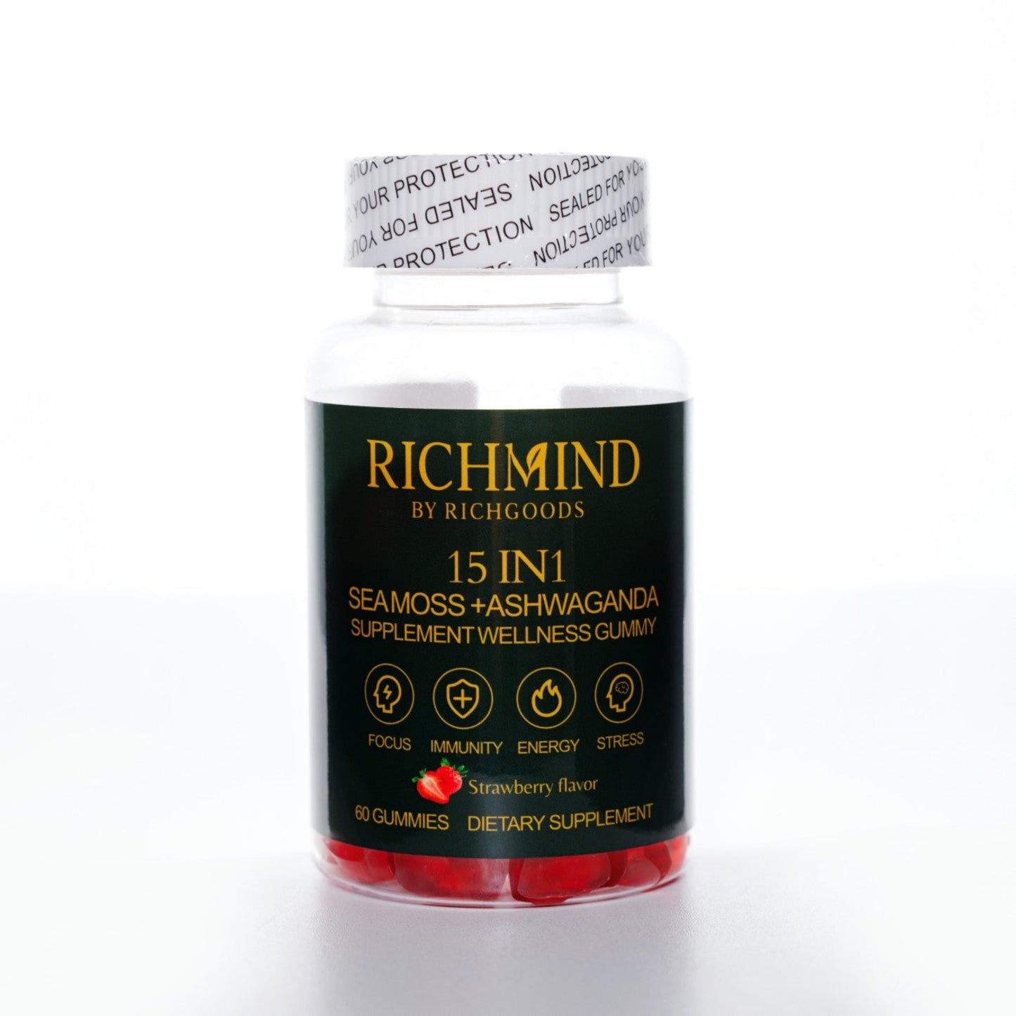 RichMind SeaMoss + Ashwaganda 15in1 wellness gummies