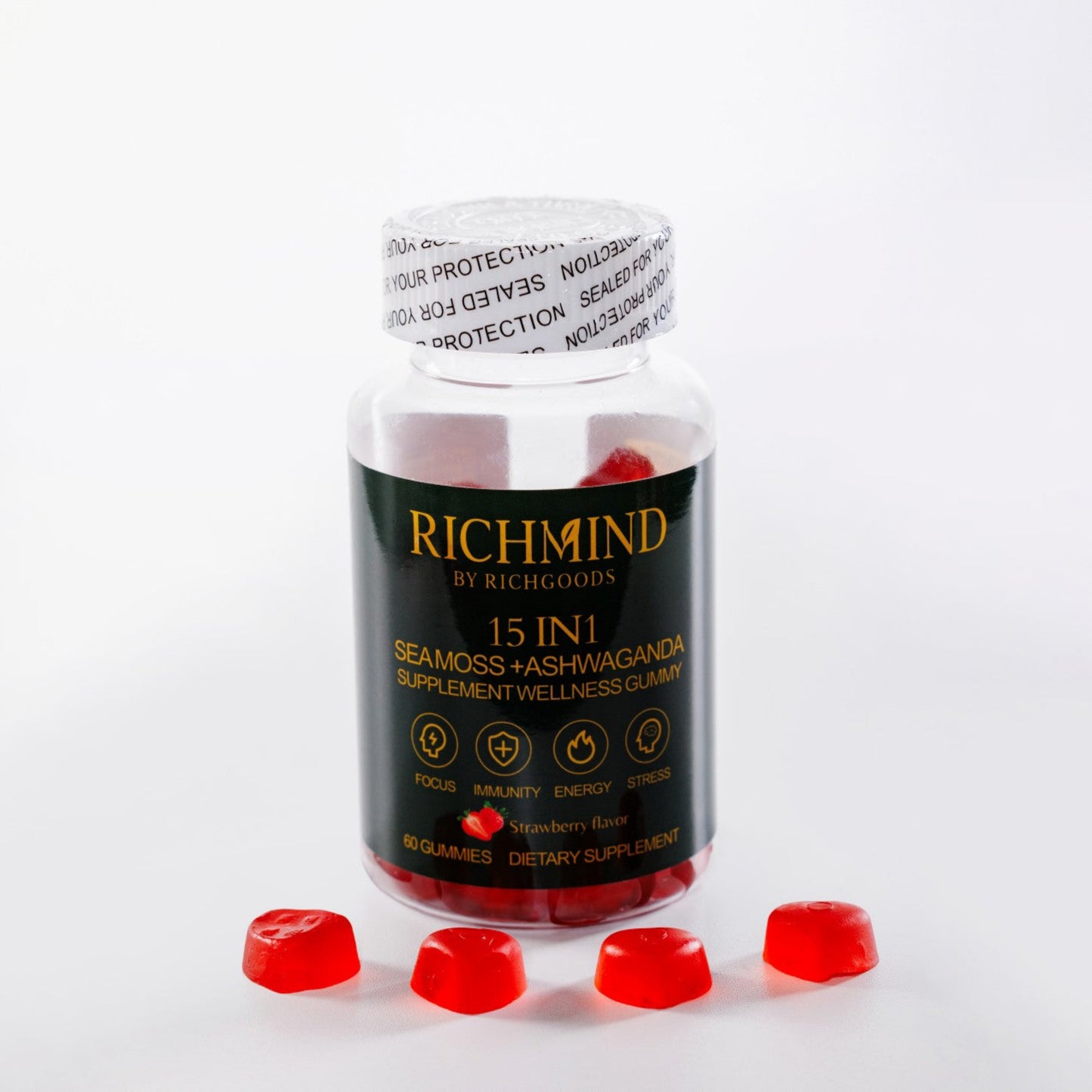 RichMind SeaMoss + Ashwaganda 15in1 wellness gummies