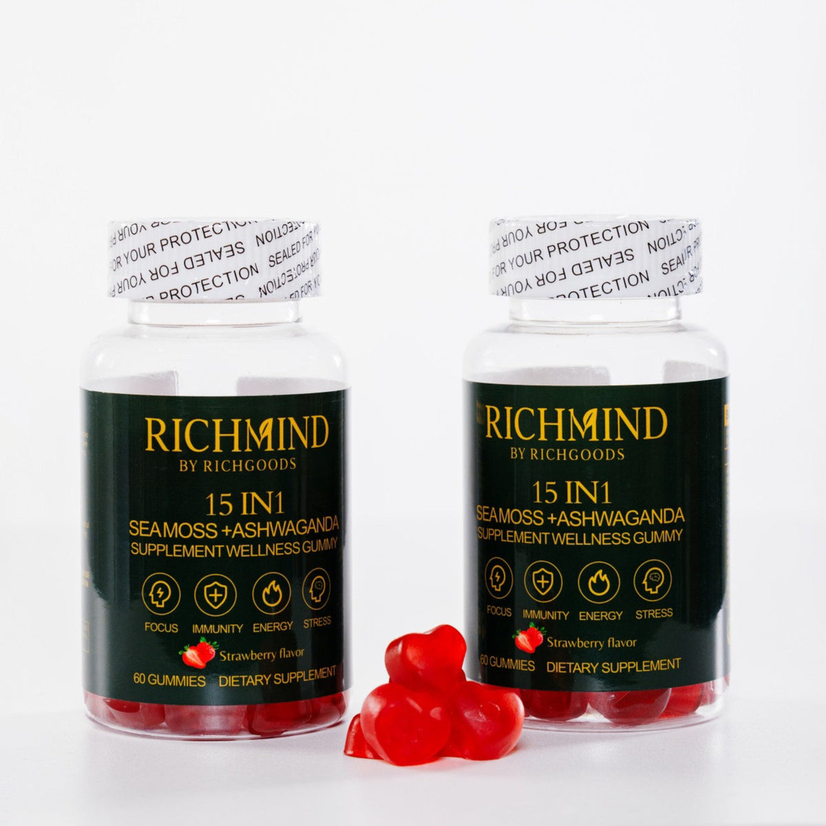 RichMind SeaMoss + Ashwaganda 15in1 wellness gummies