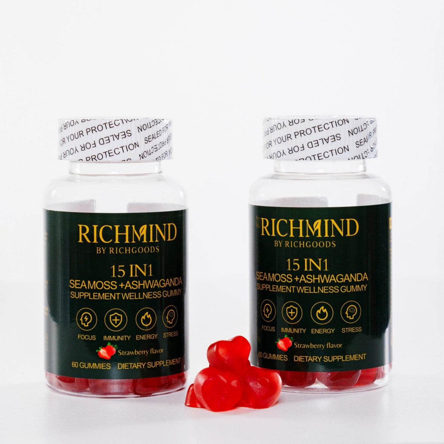 RichMind SeaMoss + Ashwaganda 15in1 wellness gummies